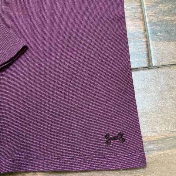 Under Armour Purple Pink Long Sleeve Thermal UA Top Fitted Waffle Weave Size M/L - Picture 5 of 6